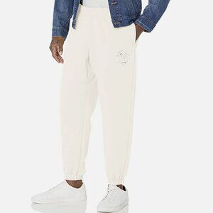 True Religion Sz 2XL Relaxed Joggers Silver iridescent Metallic Buddha Logo